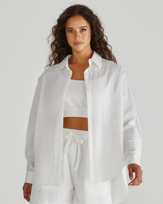 Image of Blouses. Product name - Alani Shirt White in White colour by brand - Sass Clothing