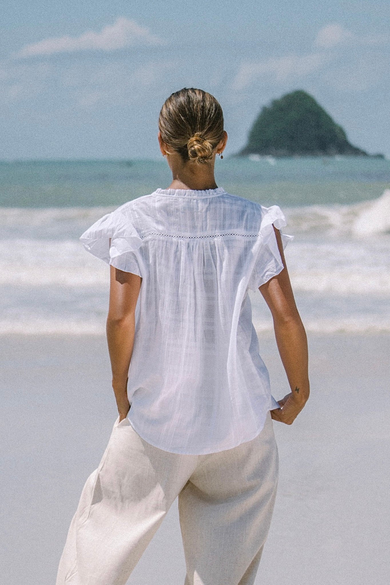 Heychic Eve Ruffle Top (White)