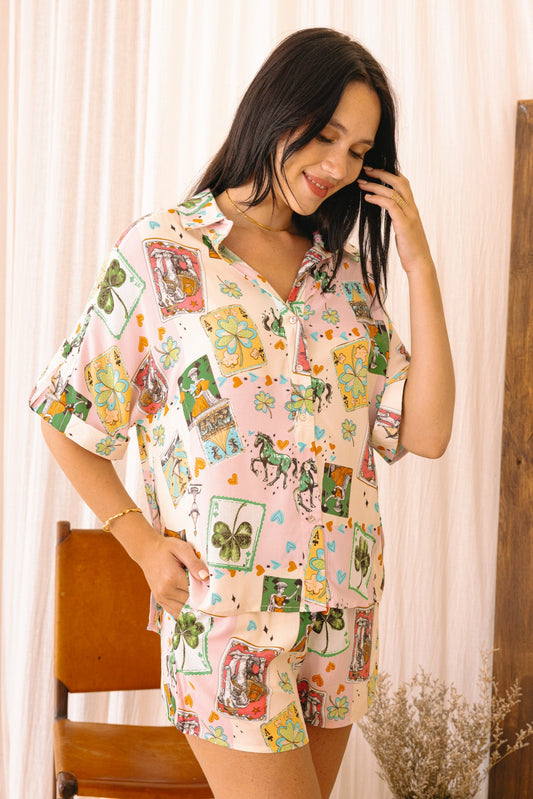 Heychic Chance Abstract Shirt (Pink)