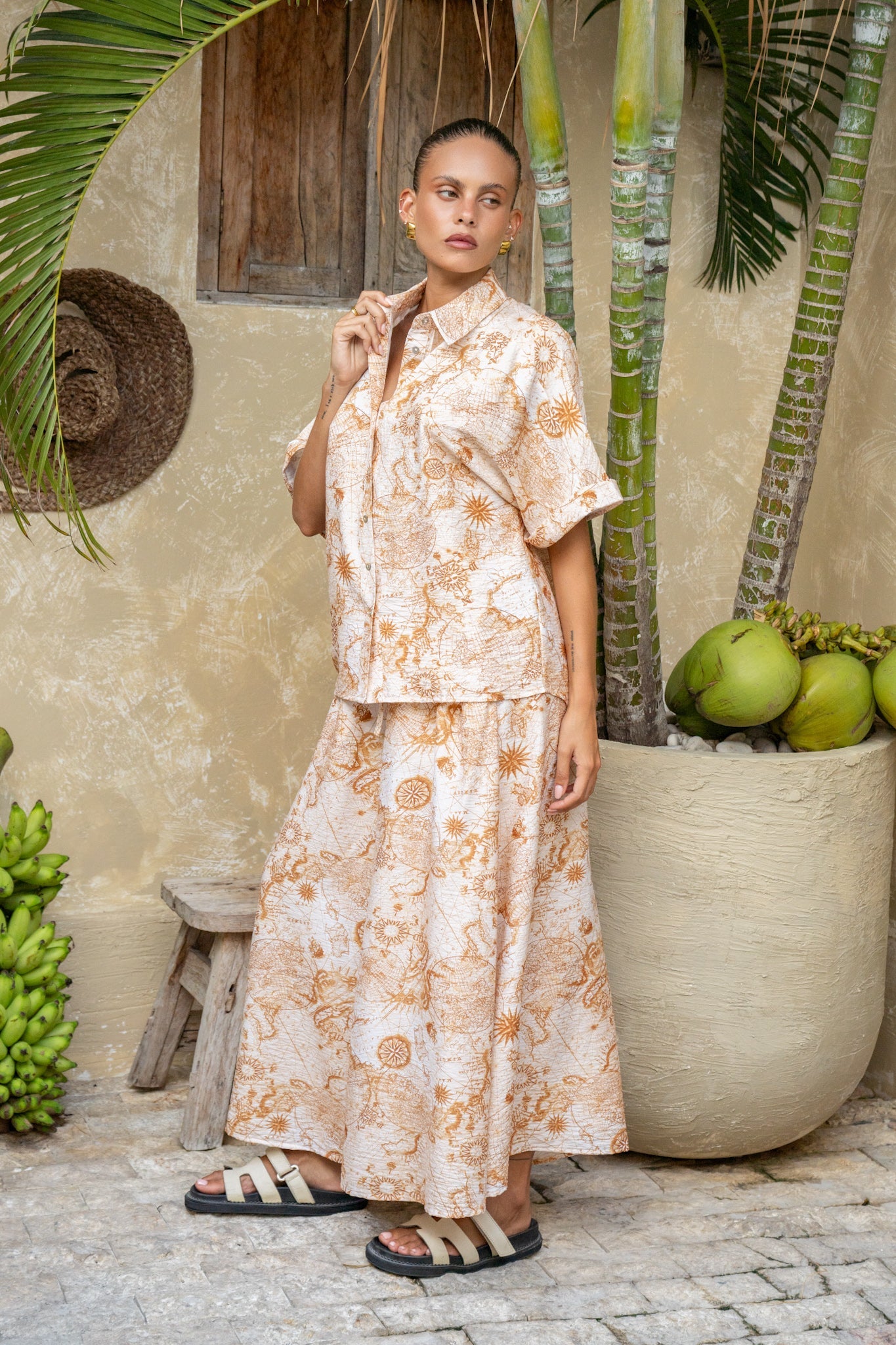 Heychic Odessa Abstract Shirt (Khaki)