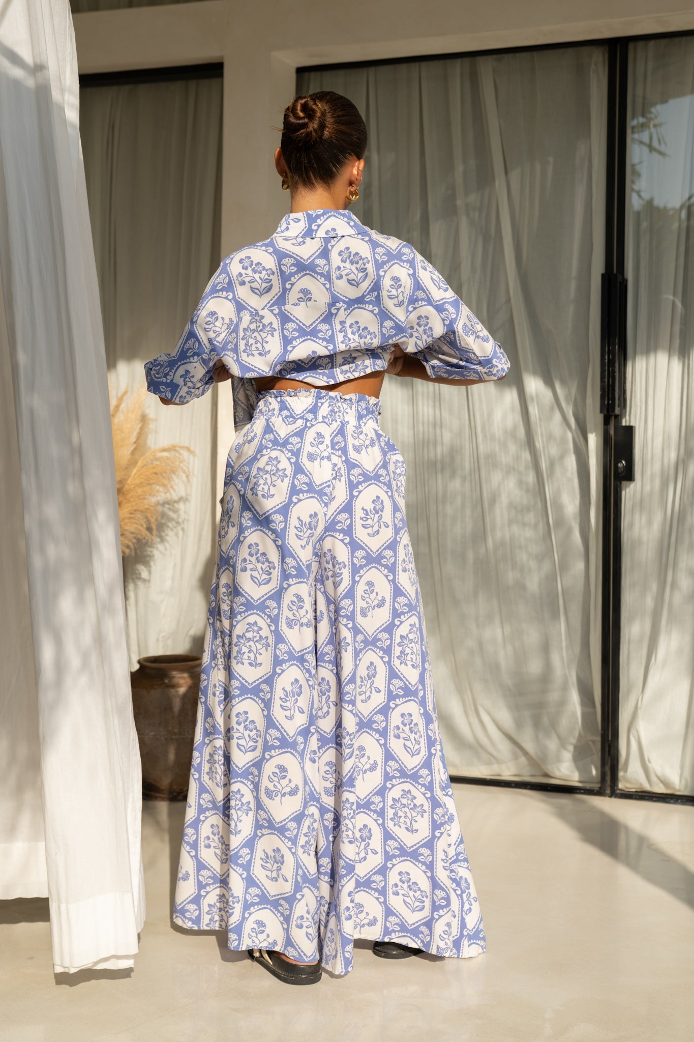 Heychic Delilah Floral Wide Leg Pants (Blue)