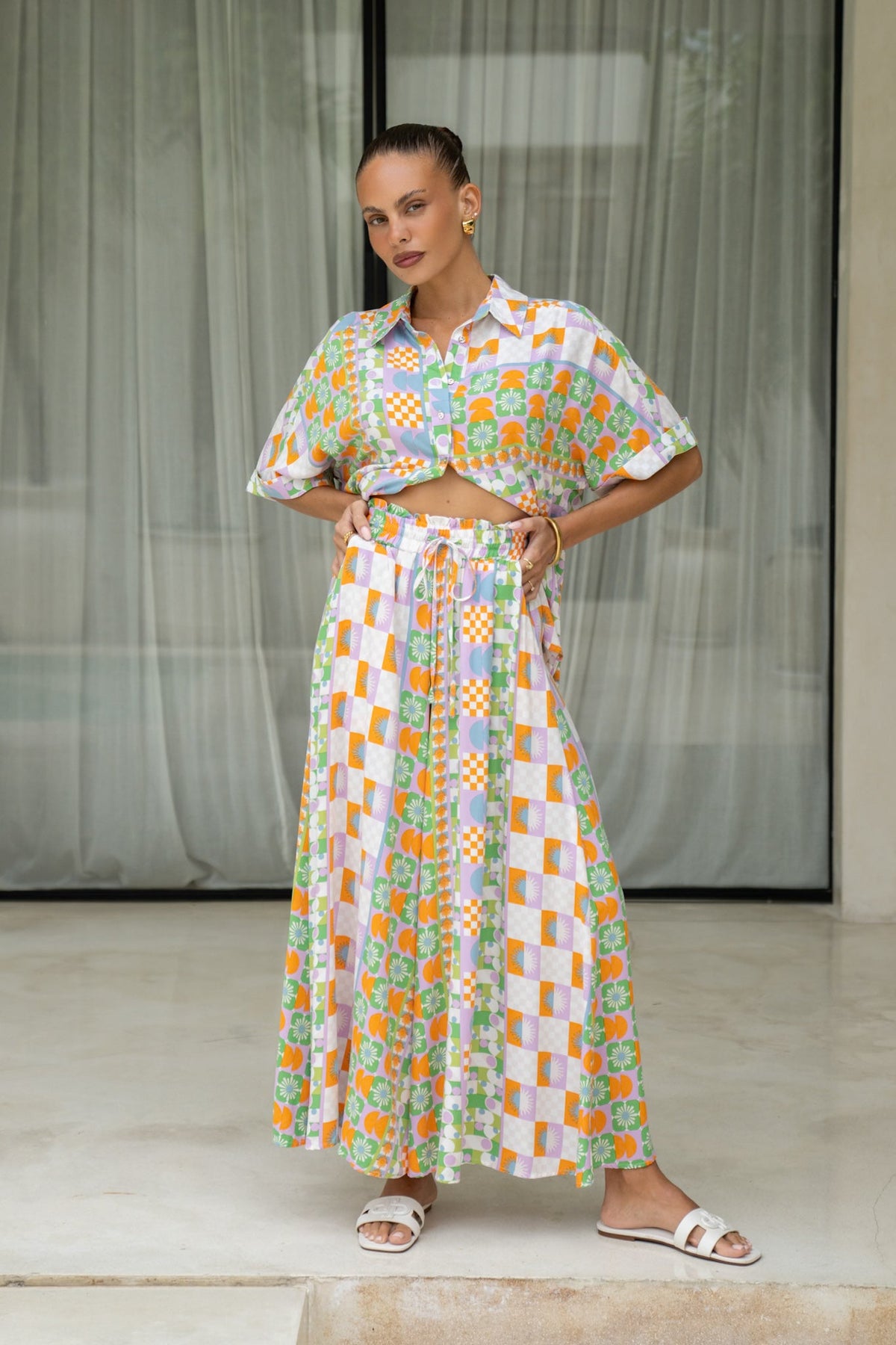 Heychic Annelie Multicolour Abstract Tile Shirt (Multi)