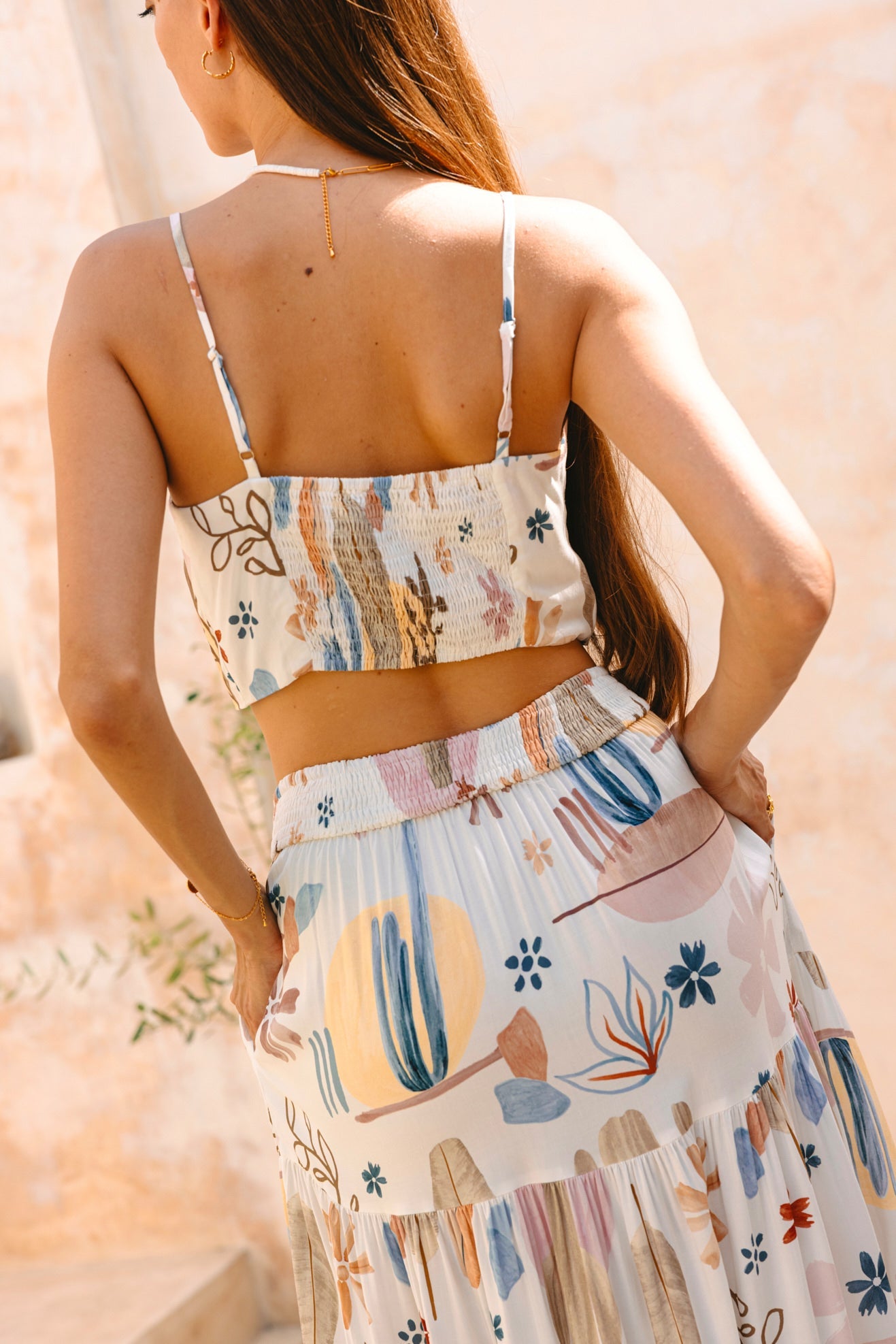 Heychic Nyra Abstract Crop Top (White)