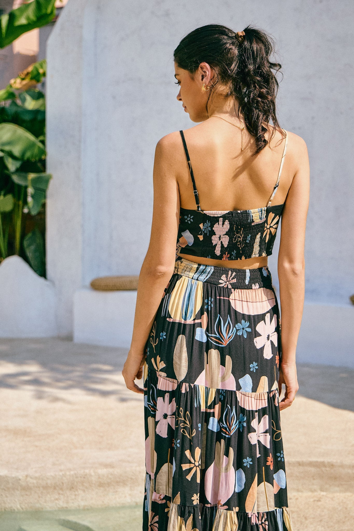 Heychic Nyla Abstract Crop Top (Black)