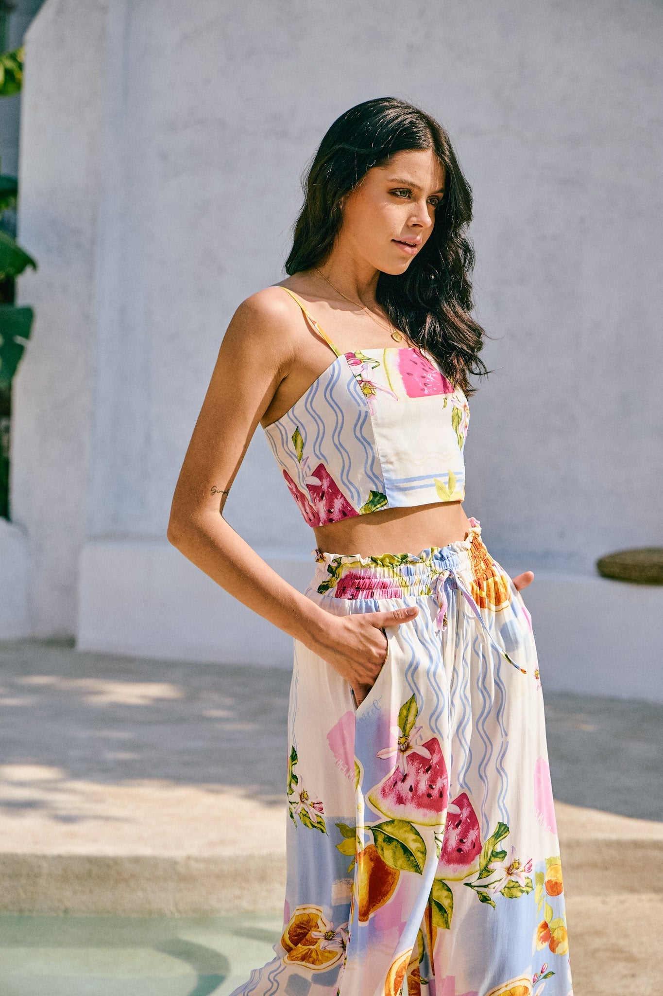 Heychic Tutti Tropical Crop Top (Blue)