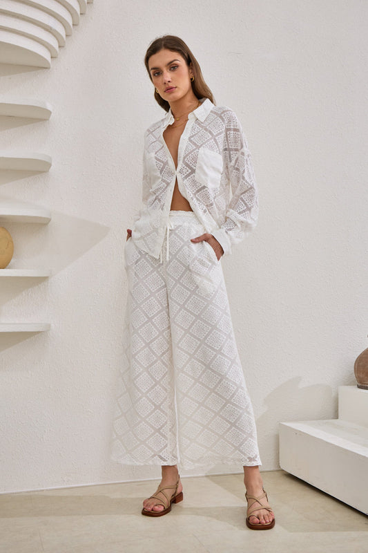 Heychic Kiran Lace Pants (White)