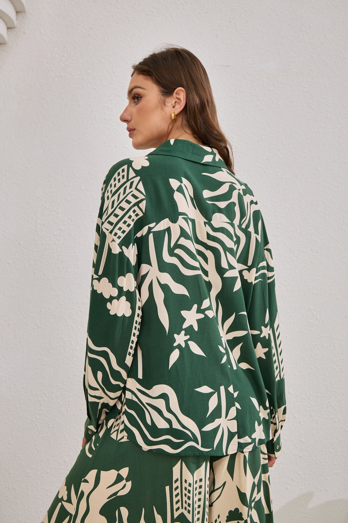 Heychic Cali Abstract Long Sleeve Shirt (Green)