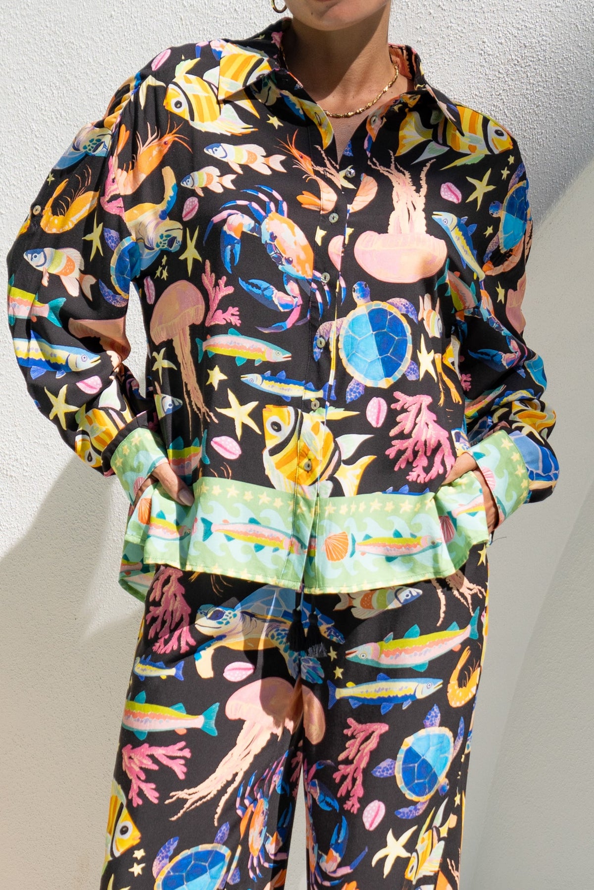 Heychic Delmare Multicolour Abstract Long Sleeve Shirt (Multi)