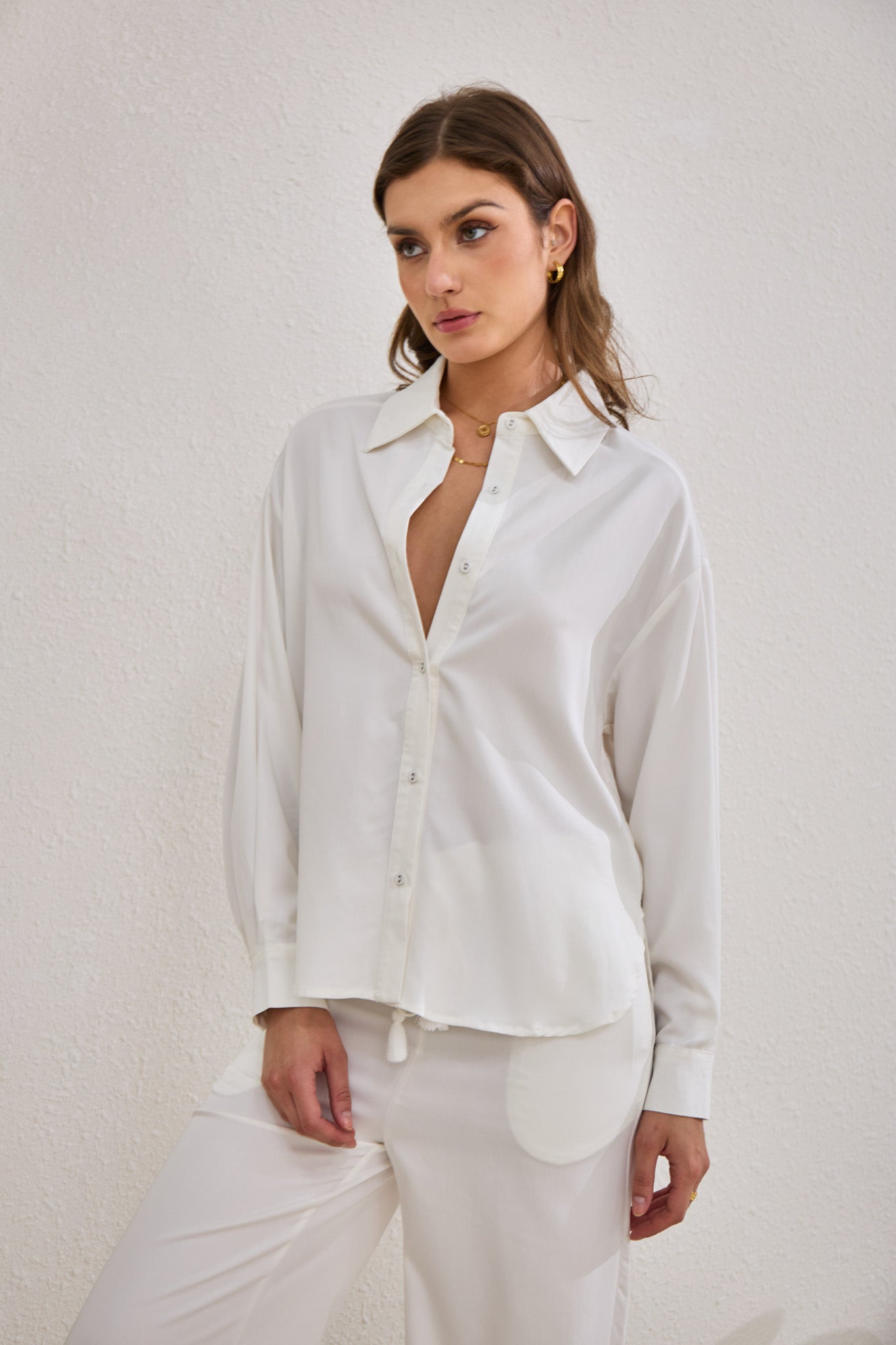 Heychic Page Cupro Shirt (White)