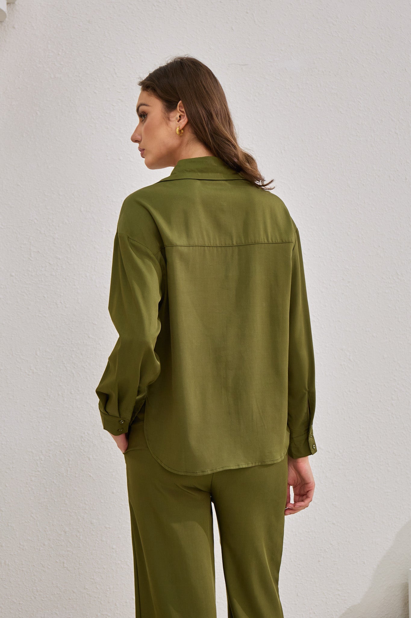 Heychic Page Khaki Cupro Shirt (Green)