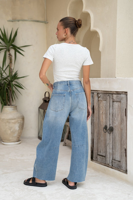 Heychic Kenny Denim Barrel Jeans (Blue)