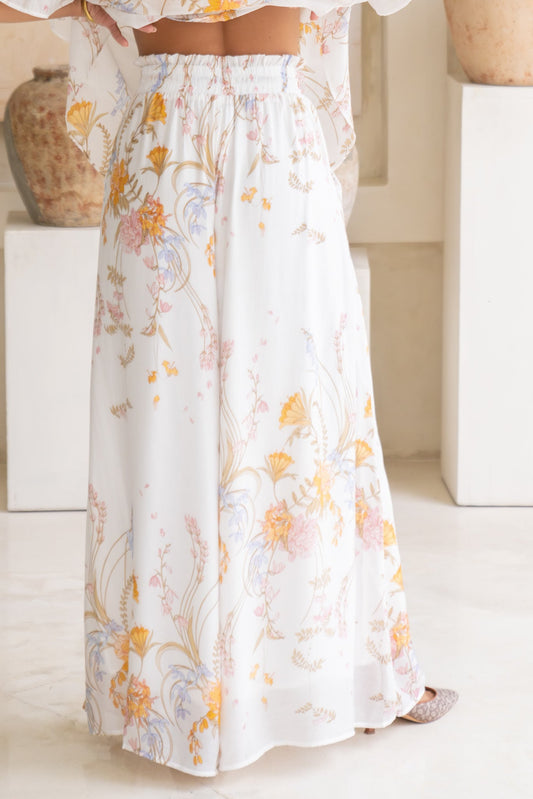 Heychic Emmeline Floral Wide Leg Pants (Yellow)