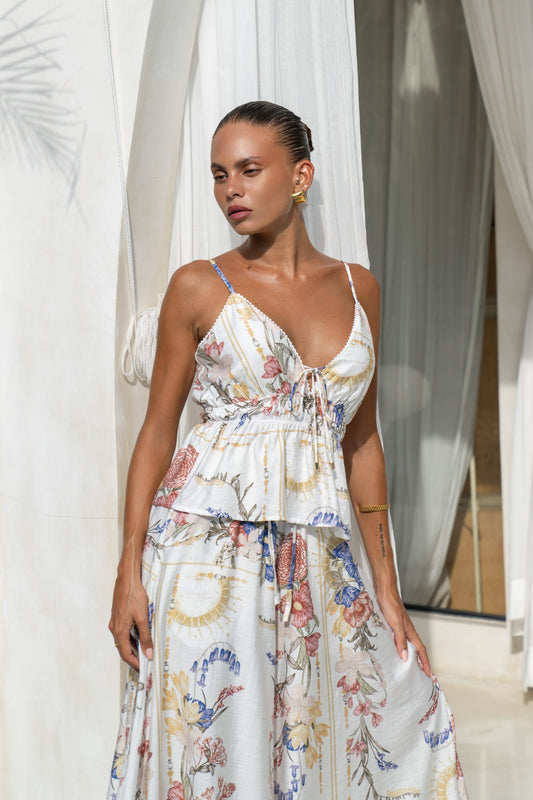 Image of a model wearing Tops. Productname: Heychic Melina Floral Lace Cami Top in Multicolour colour by brand - Heychic