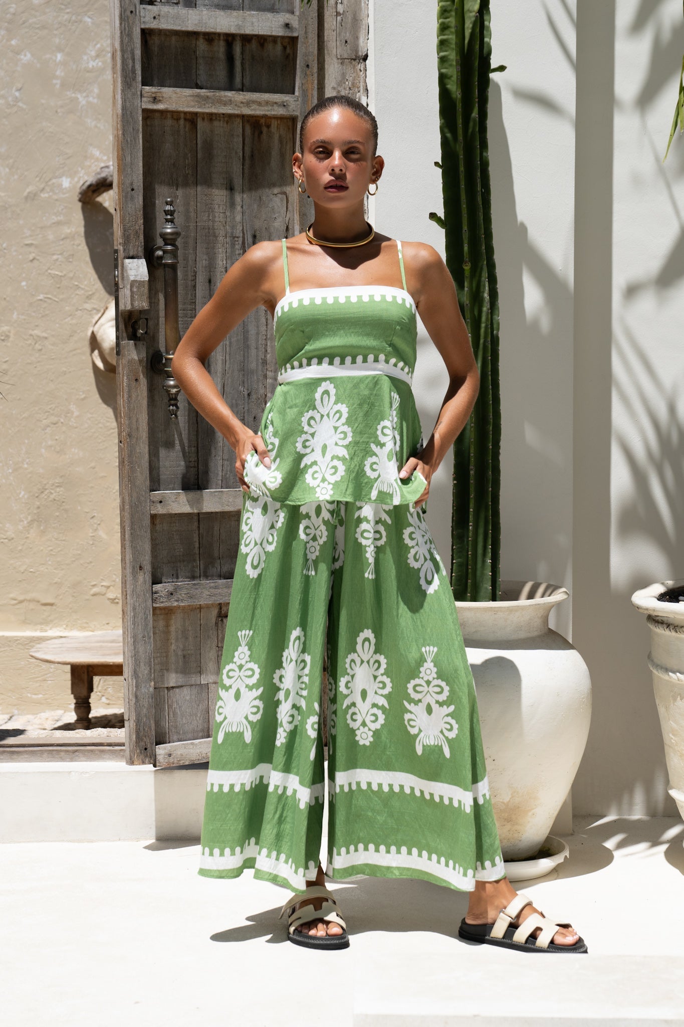 Heychic Lora Abstract Cami Top (Green)