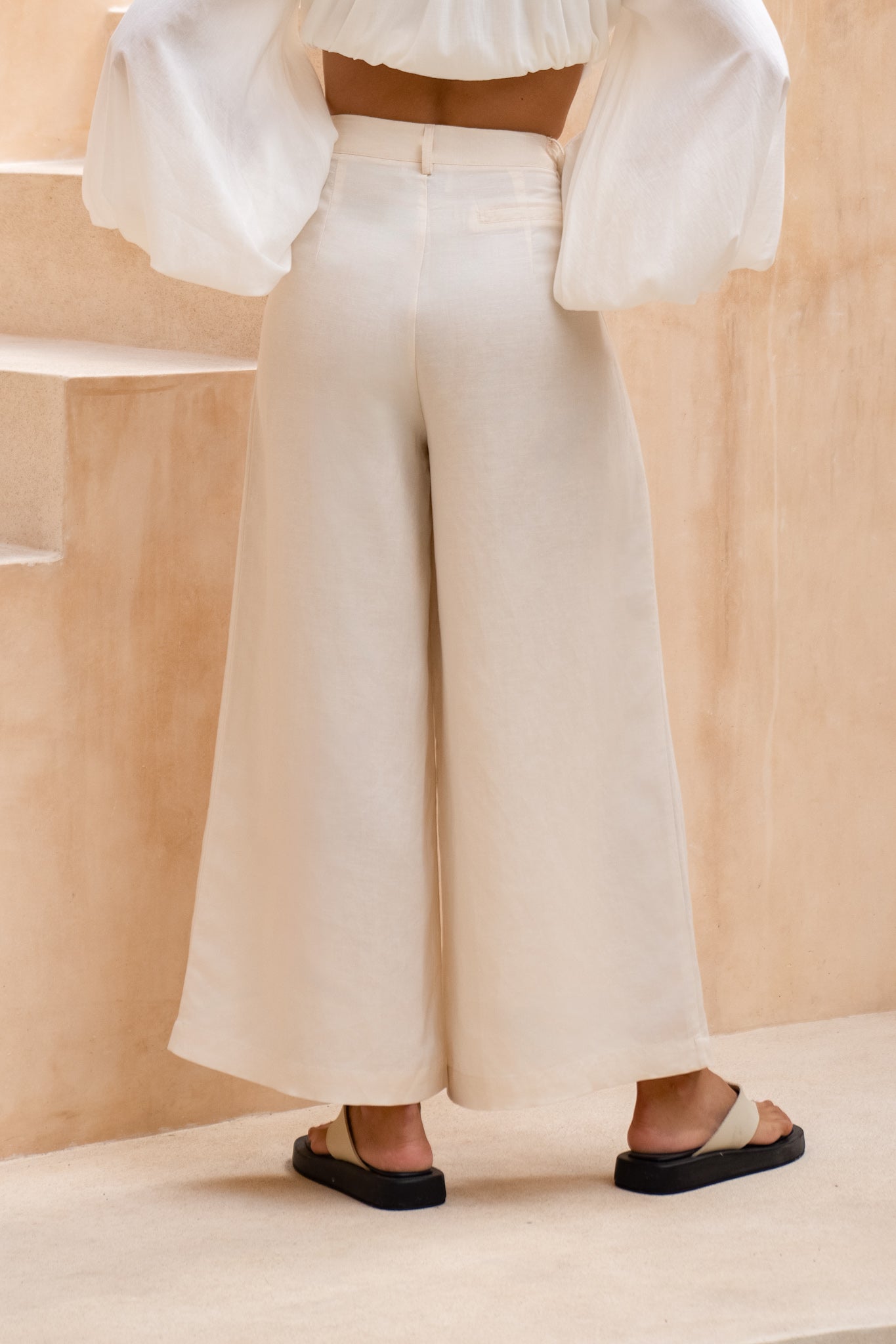 Heychic Lou Wide Leg Pants (Beige)