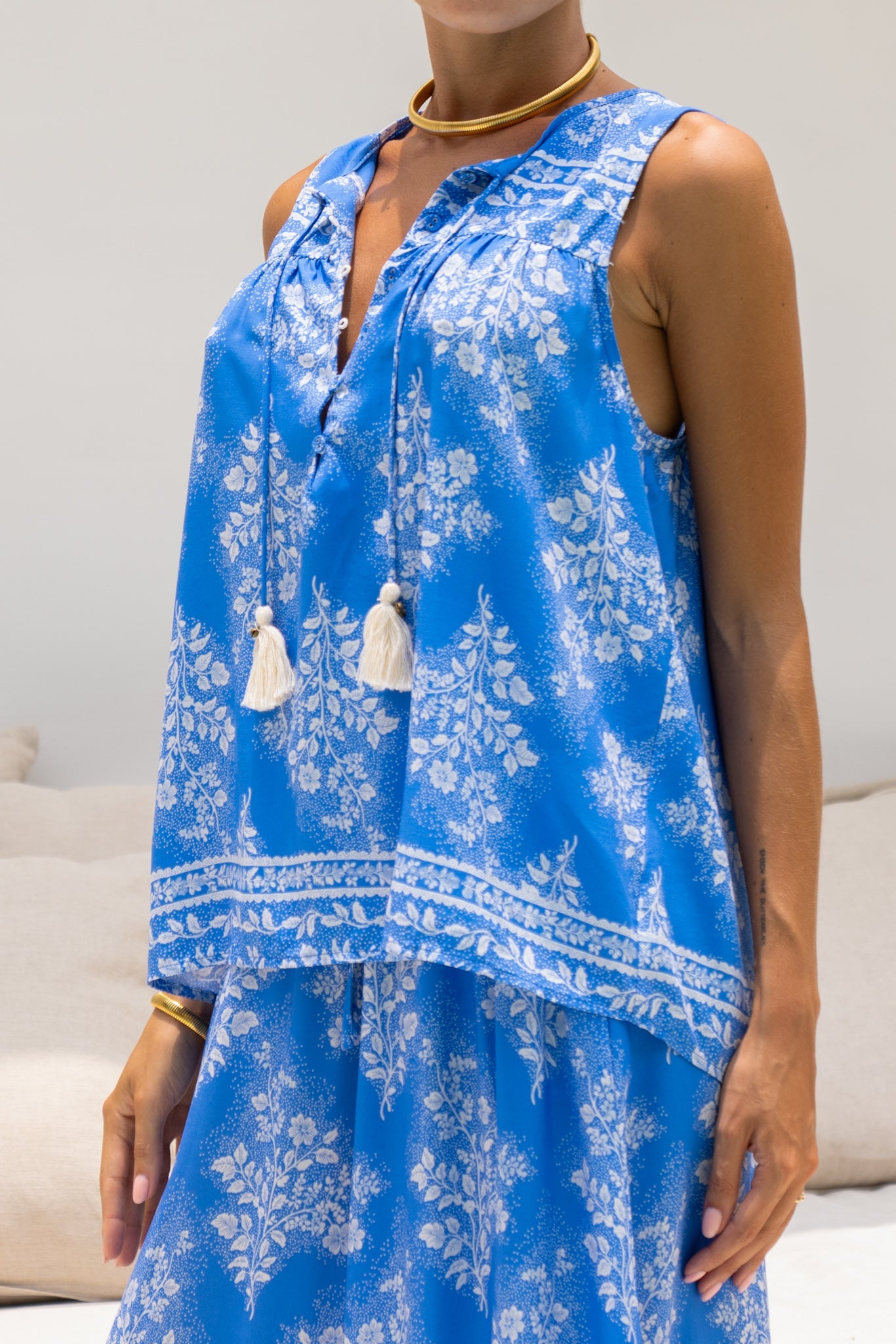 Heychic Myrrah Floral Top (Blue)