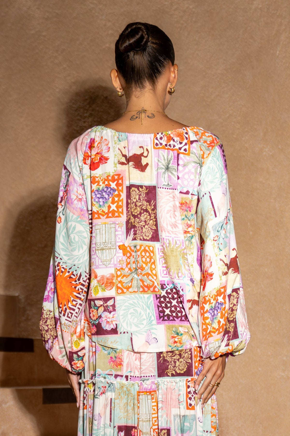 Heychic Sirocca Multicolour Patchwork Blouse (Multi)