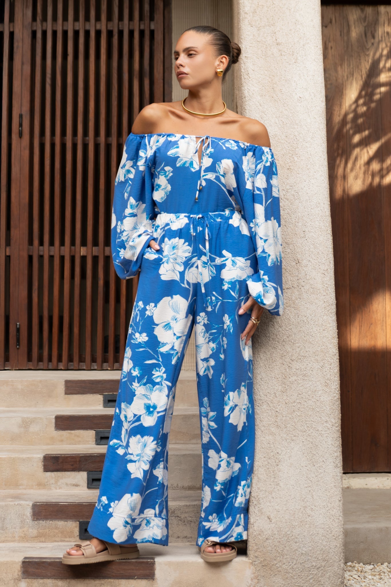 Heychic Lysandra Floral Blouse (Blue)