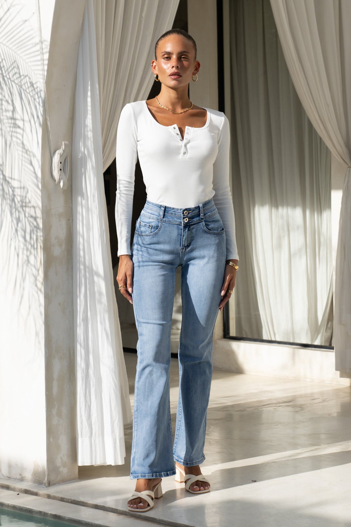 Heychic Ida Off- Long Sleeve Top (White)