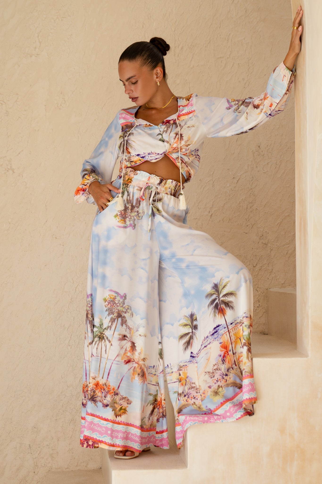 Heychic Saint Tropez Multicolour Tropical Blouse (Multi)