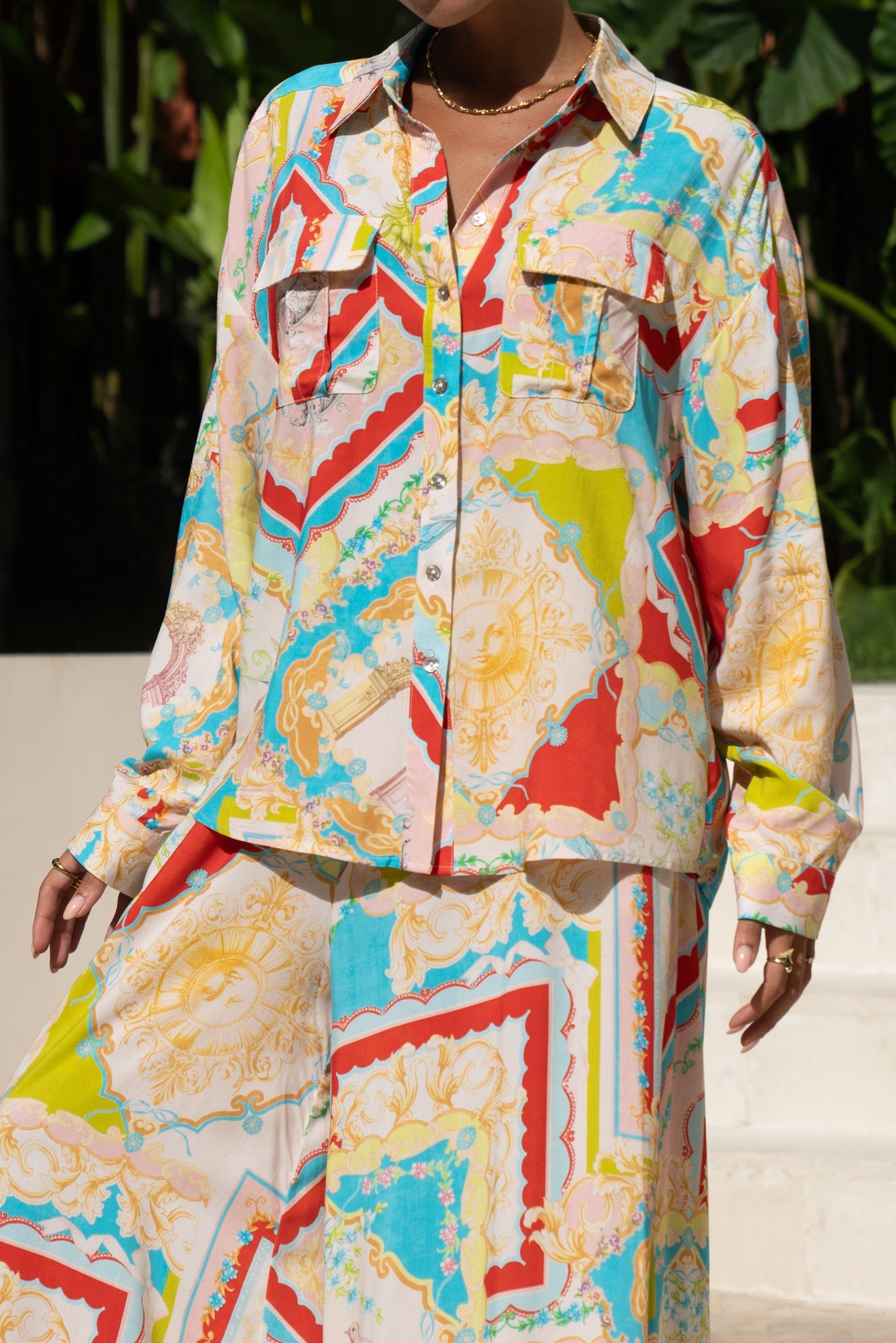 Heychic Anicetta Multicolour Patchwork Long Sleeve Shirt (Multi)