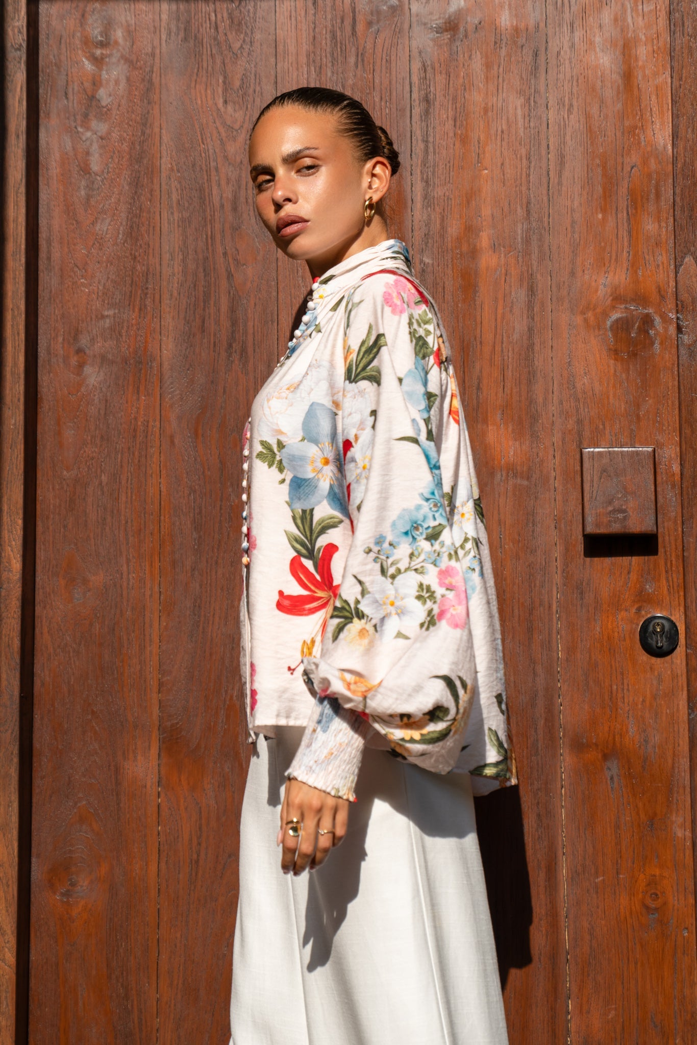 Heychic Joyce Multicolour Balloon Sleeve Blouse (Floral)