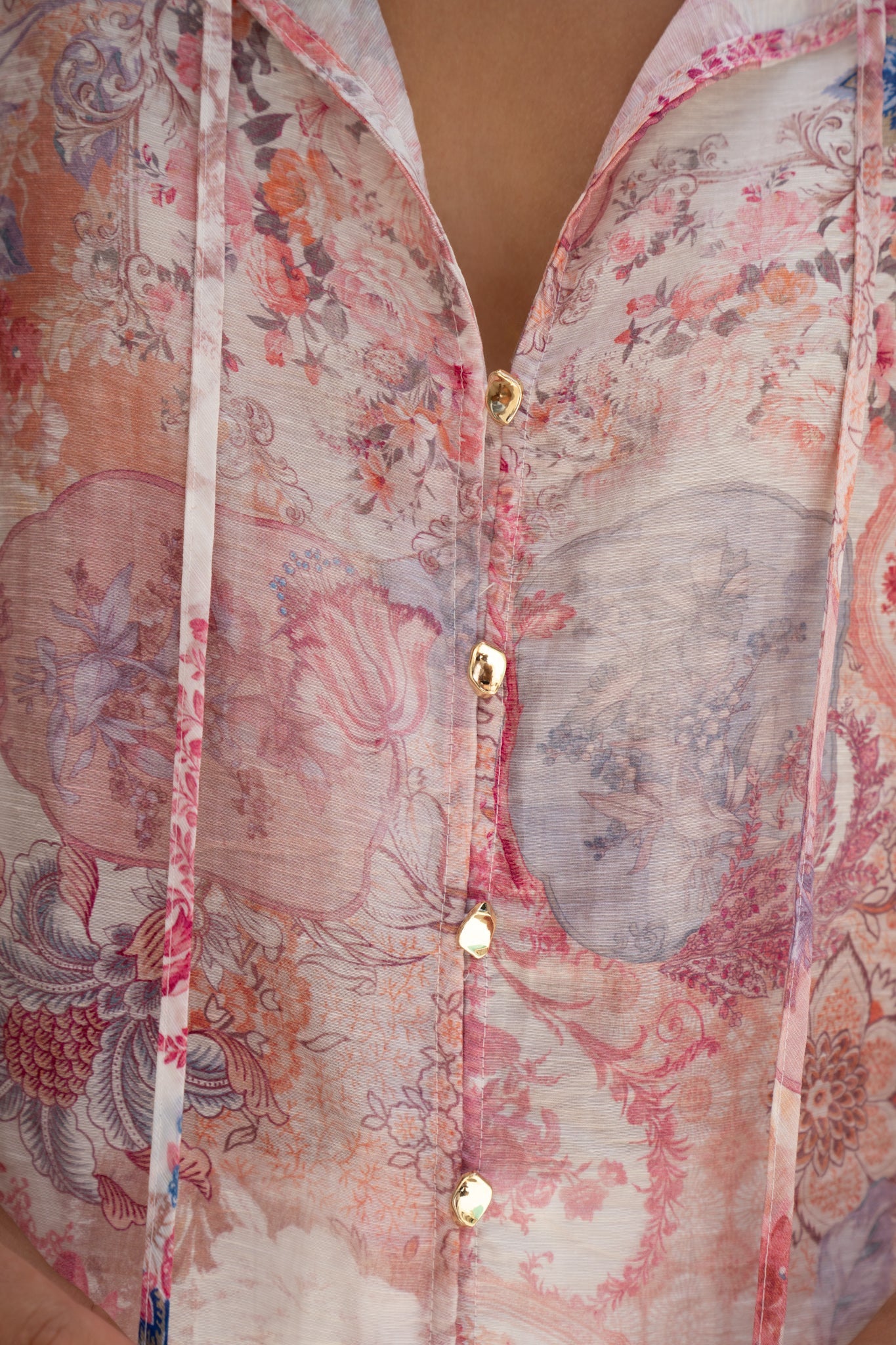 HEYCHIC Gezelle Pink Puff Sleeve Blouse (Floral)