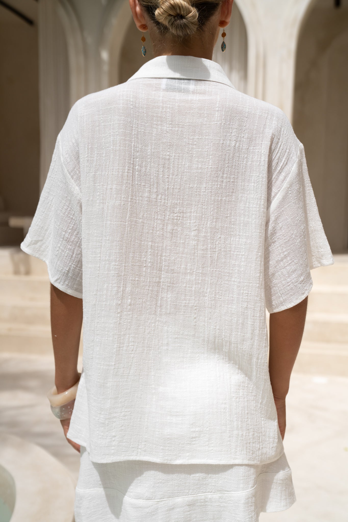 HEYCHIC Nessa Lace Trim Shirt (White)