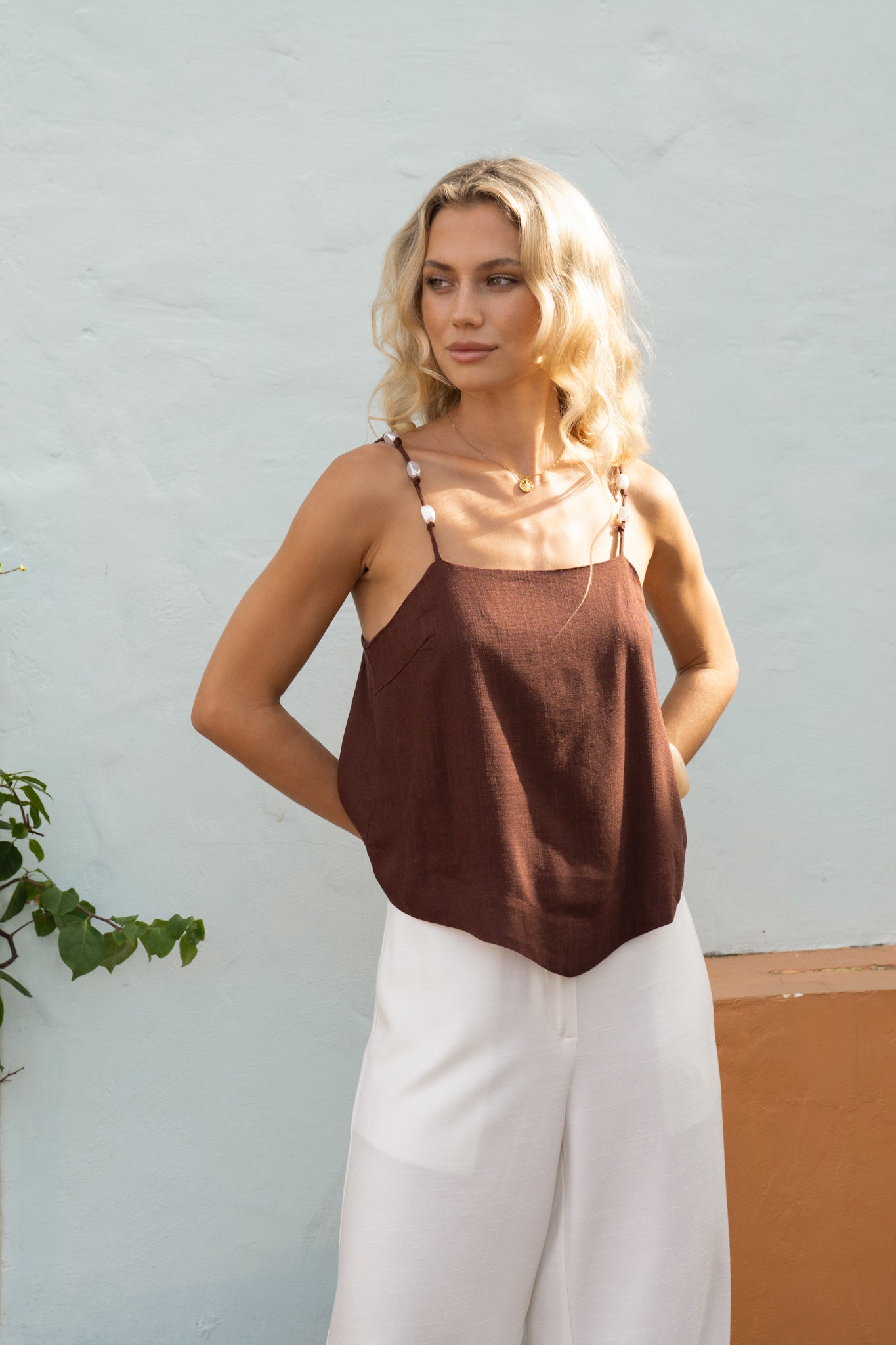 HEYCHIC Eveline Cami Top (Brown)