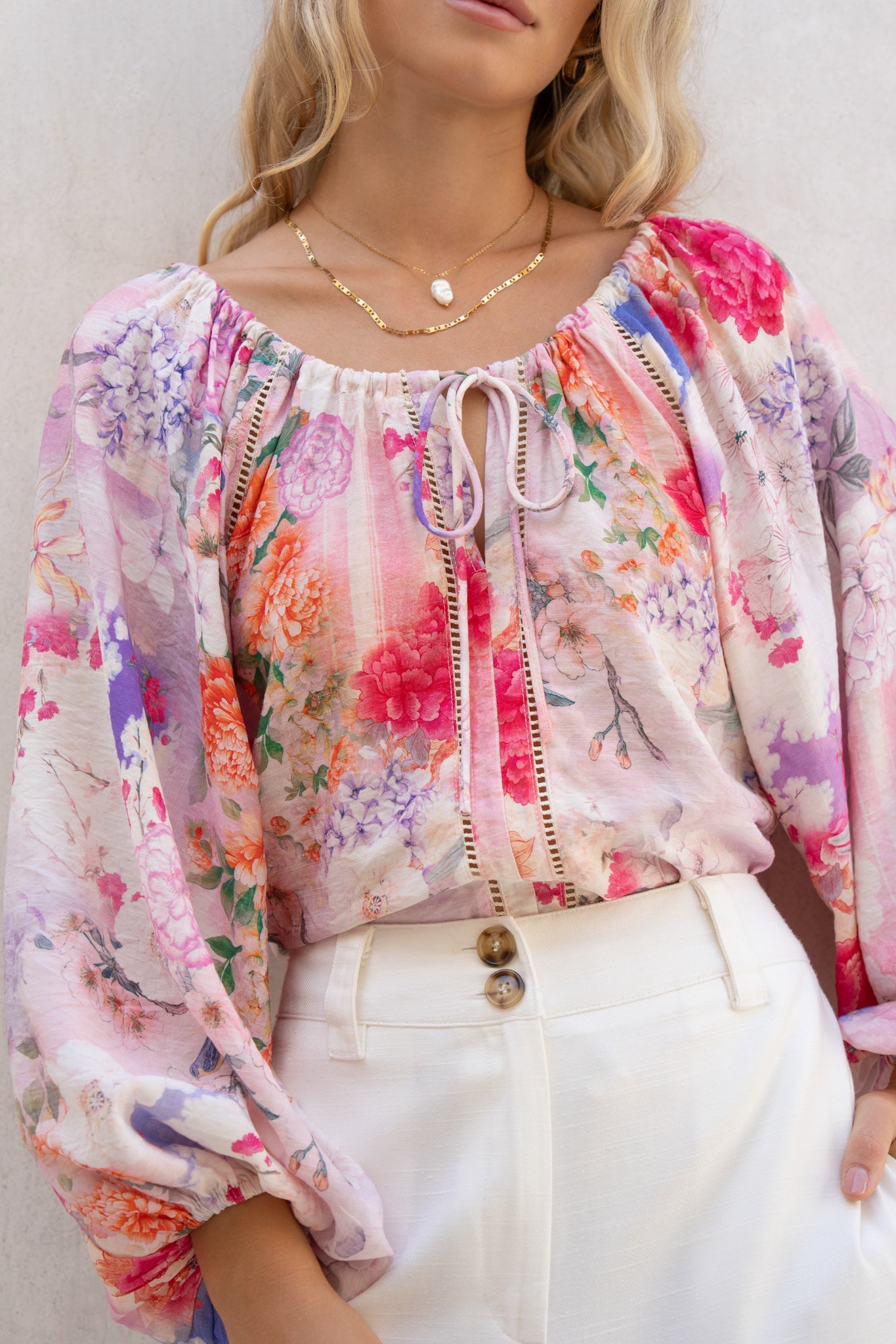 HEYCHIC Elani Pink Blouse (Floral)