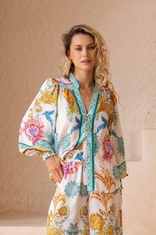 Image of Blouses. Product name - Valina Blouse in Blouse colour by brand - HEYCHIC