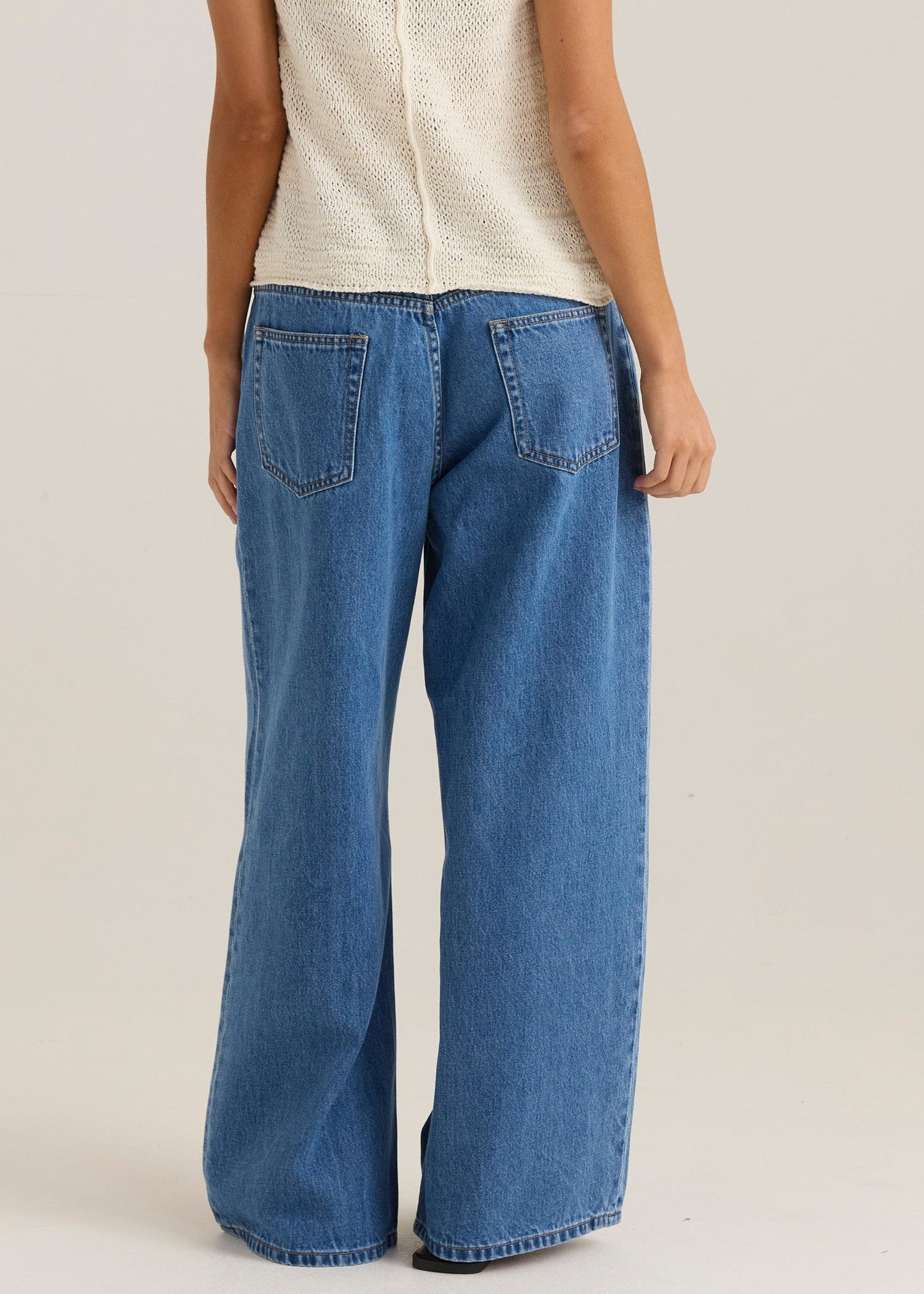 Sass Clothing Yara Slack Pleat Jean (Classic Blue Wash)