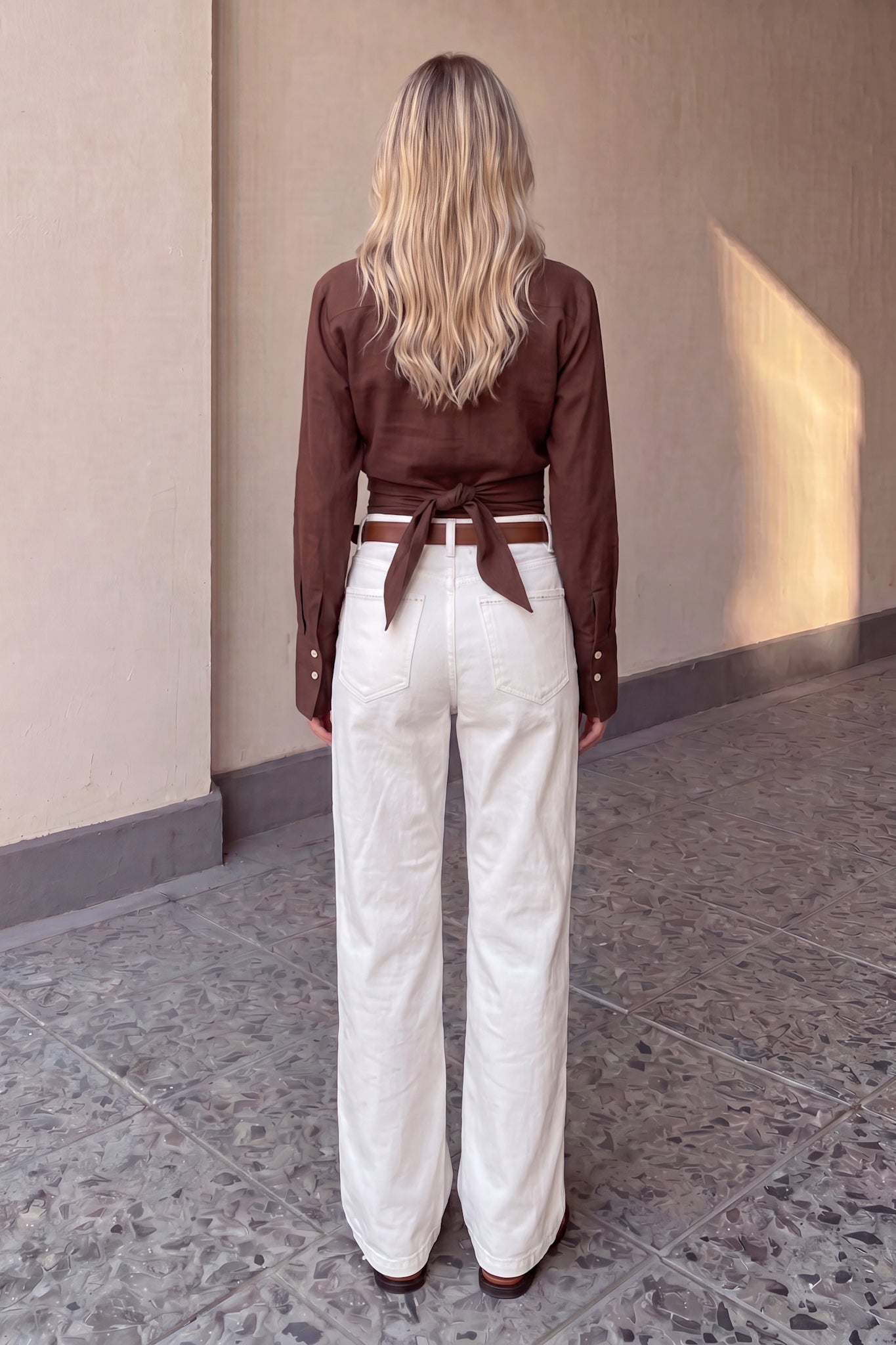 HEYCHIC Luma Wrap Shirt (Brown)