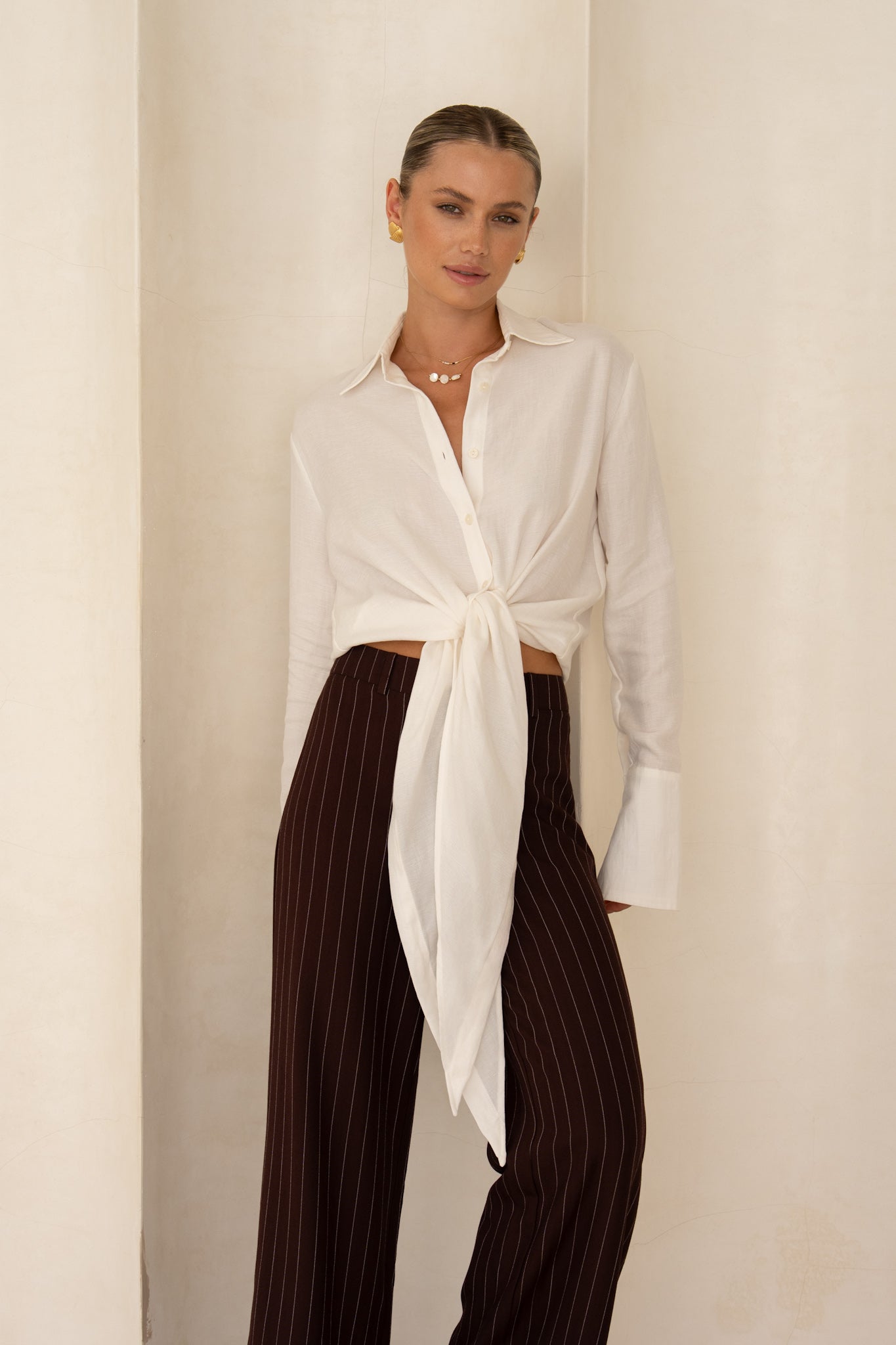 HEYCHIC Luma Wrap Shirt (White)