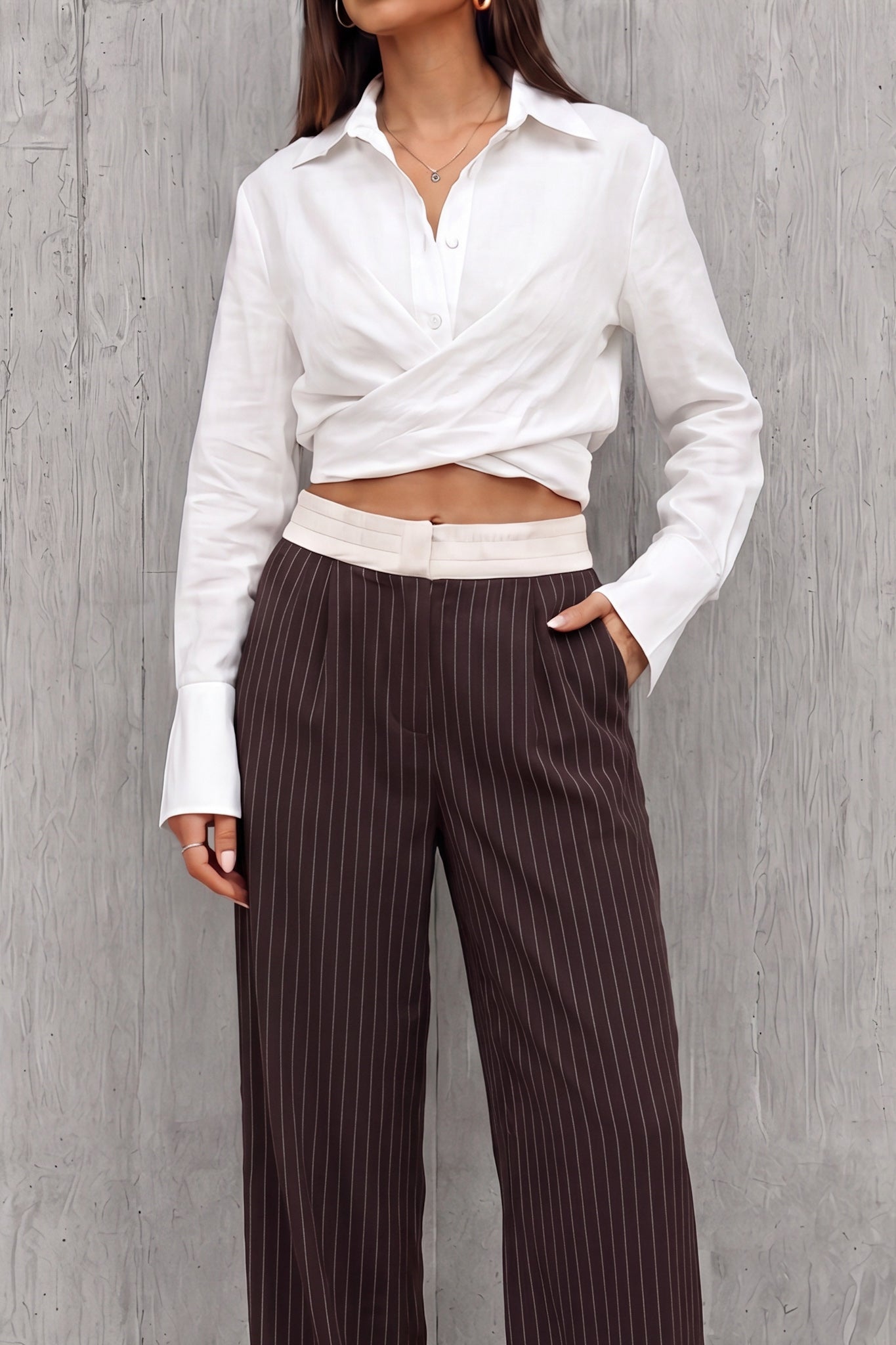 Image of Shirts. Product name - Luma White Wrap Shirt in White colour by brand - HEYCHIC