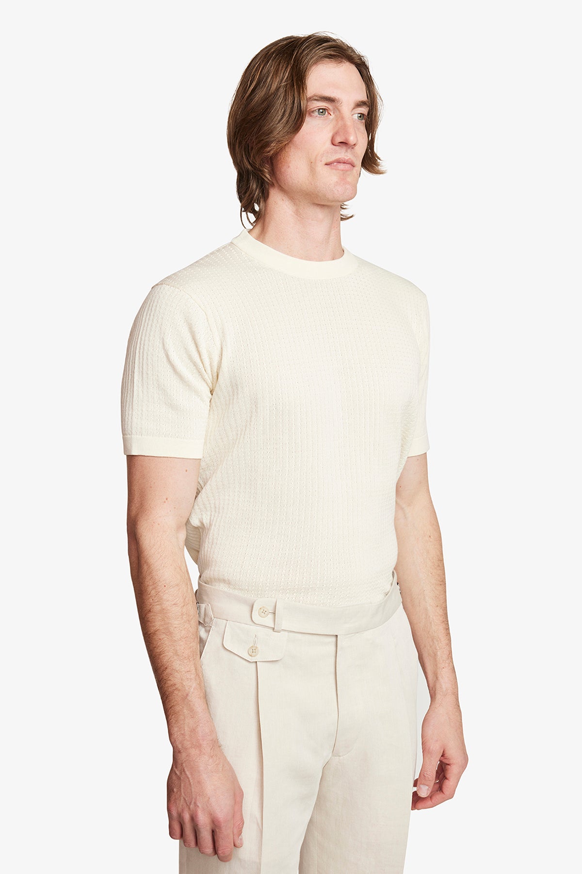 Anthony Squires Braided Knit Tee (Cream)