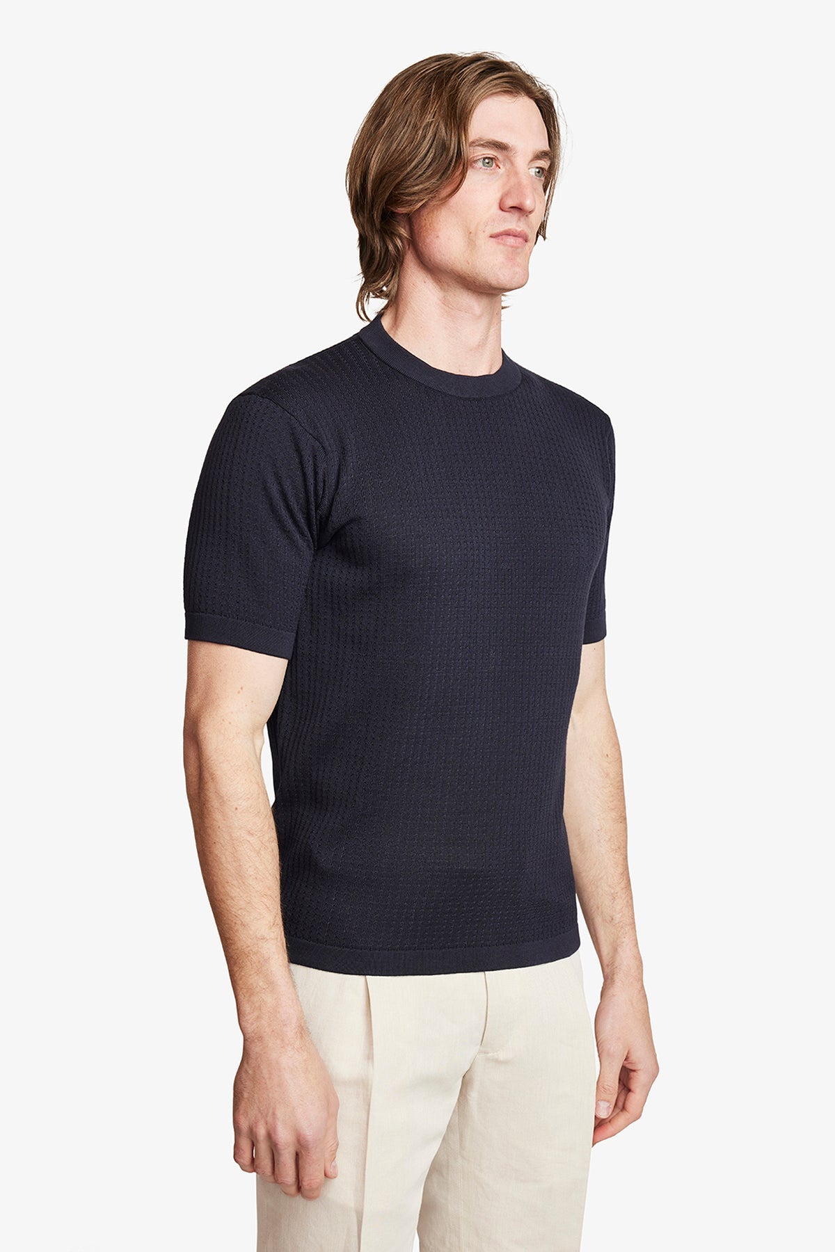 Anthony Squires Braided Knit Tee Navy (Blue)