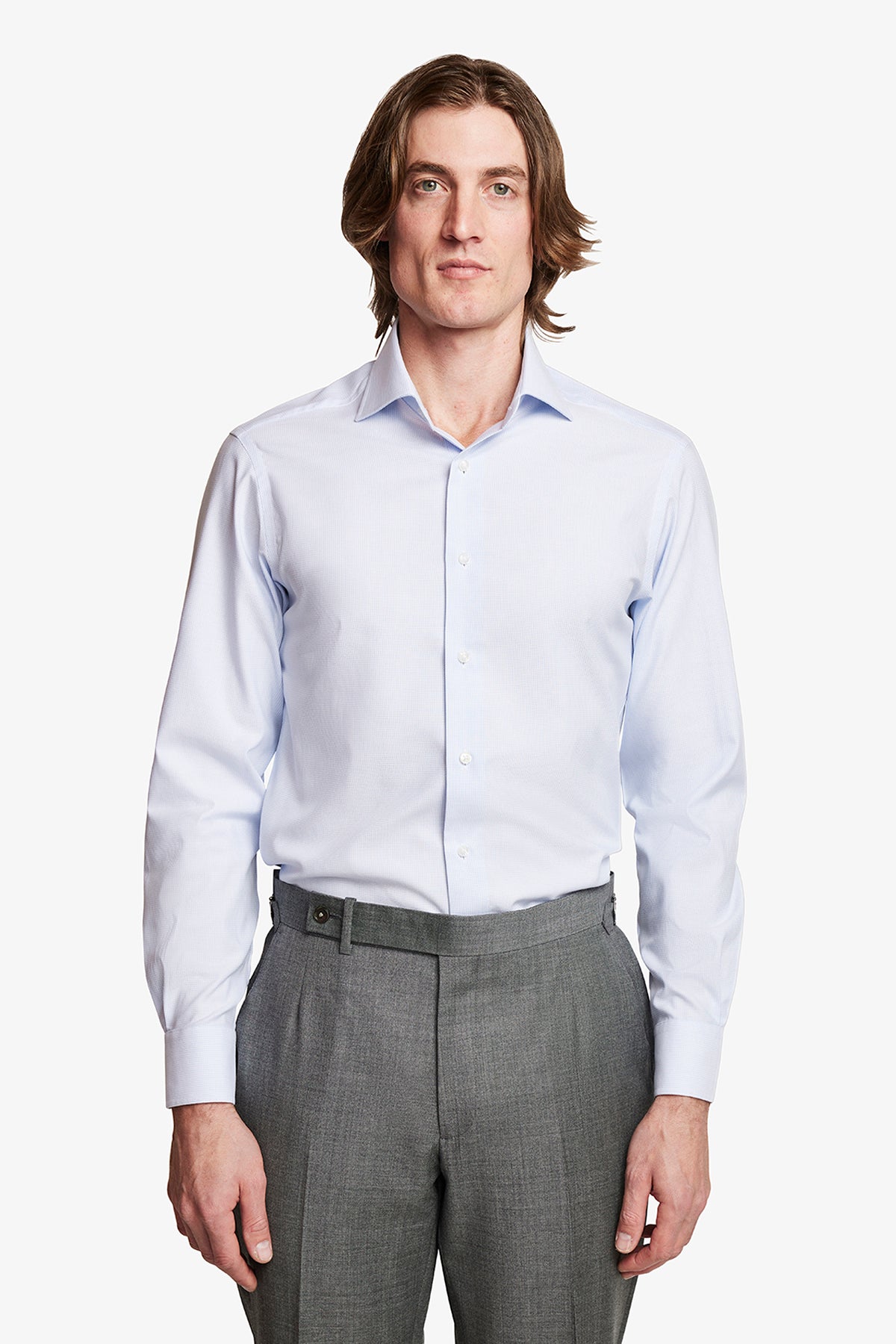 Image of Shirts. Product name - Nigel Blue in Blue colour by brand - Anthony Squires