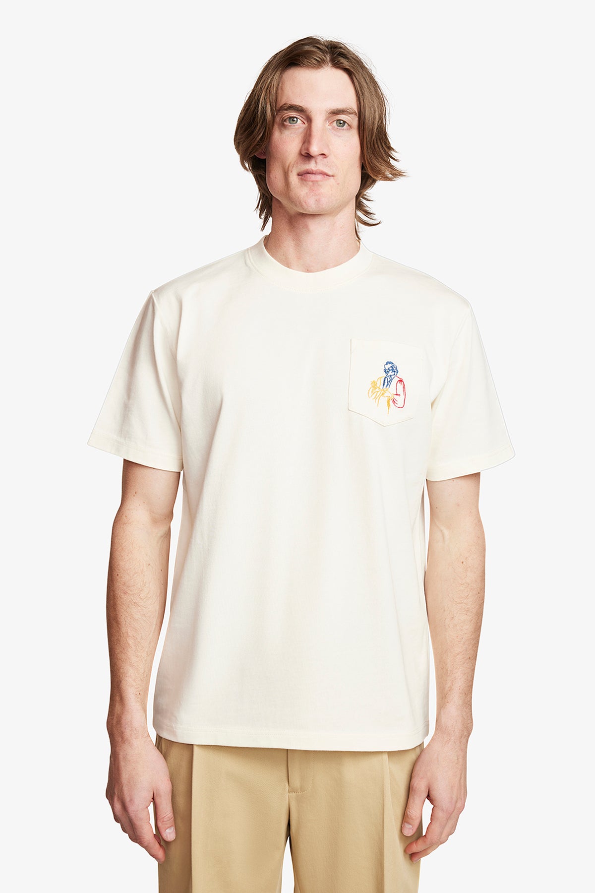 Image of T-Shirts. Product name - Riviera Cream in Cream colour by brand - Anthony Squires