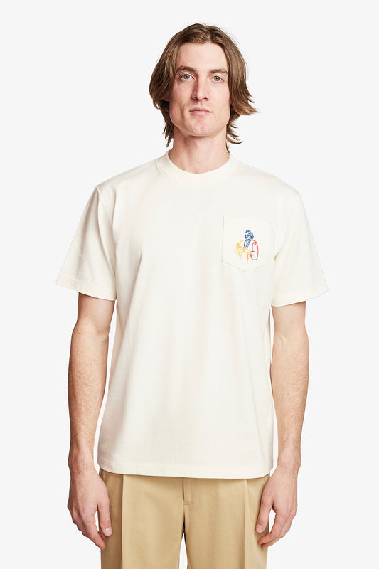 Image of T-Shirts. Product name - Riviera Cream in Cream colour by brand - Anthony Squires