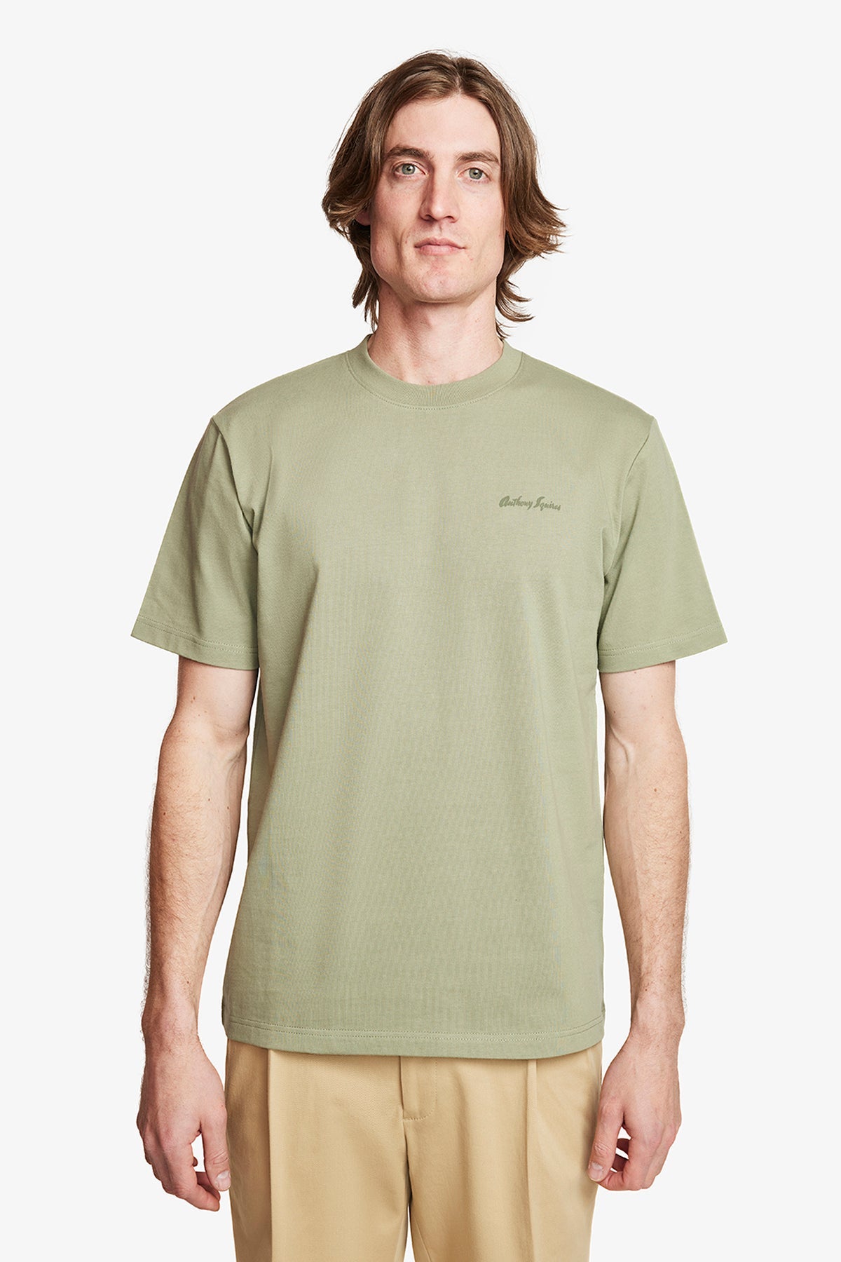 Image of T-Shirts. Product name - Riviera Olive in Olive colour by brand - Anthony Squires