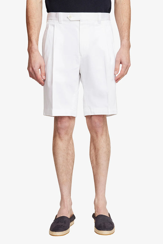 Image of a model wearing Shorts. Product name - Tribe White in White colour by brand - Anthony Squires