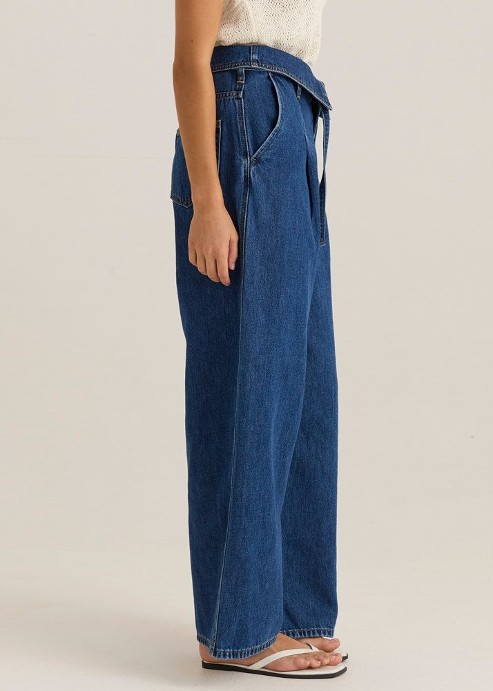 Sass Clothing Alissa Foldover Jean (Royal Blue Wash)