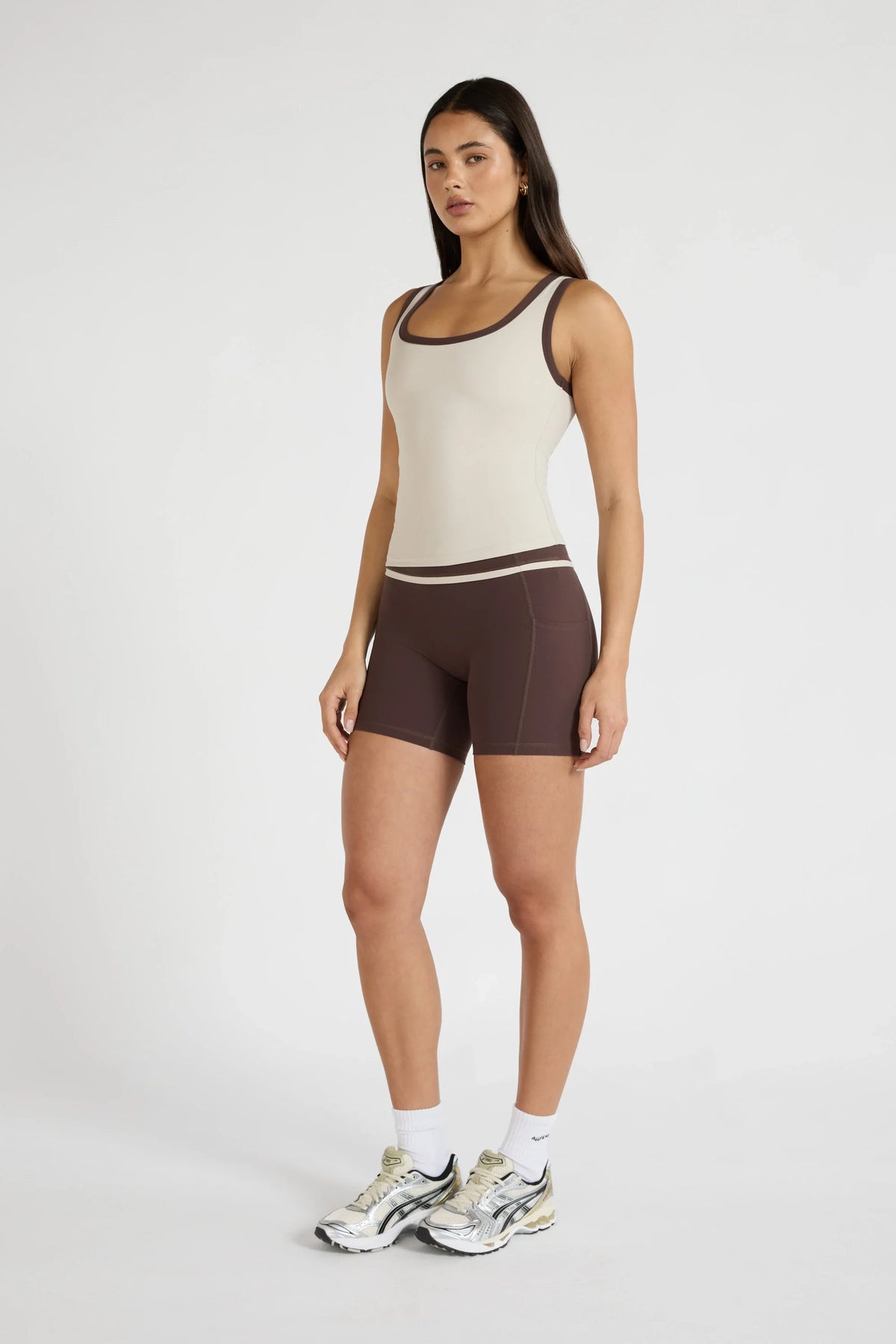 ALLFENIX CloudCore Contrast Bind Racer Tank (Stone)