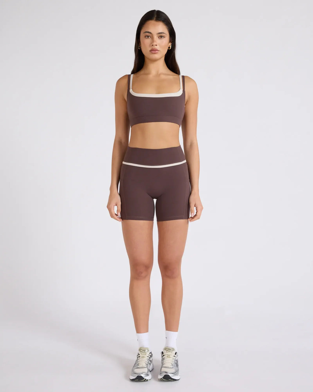 ALLFENIX CloudCore Double Layer Contrast Sports Bra (Espresso)