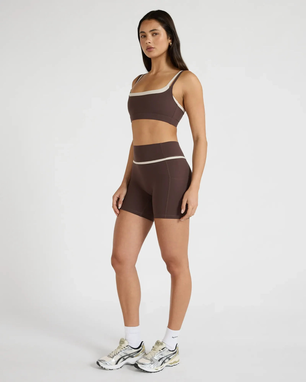 ALLFENIX CloudCore Double Layer Contrast Sports Bra (Espresso)