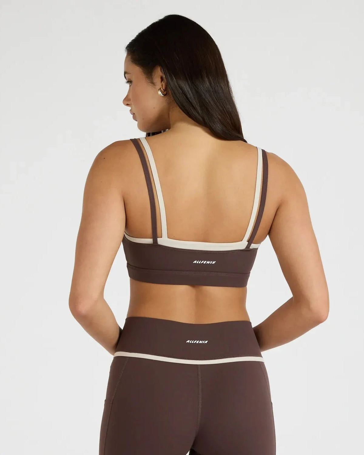 ALLFENIX CloudCore Double Layer Contrast Sports Bra (Espresso)