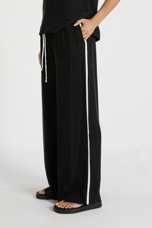 Image of Activewear. Product name - ALLFENIX Cupro Contrast Pant in Black colour by brand - All Fenix