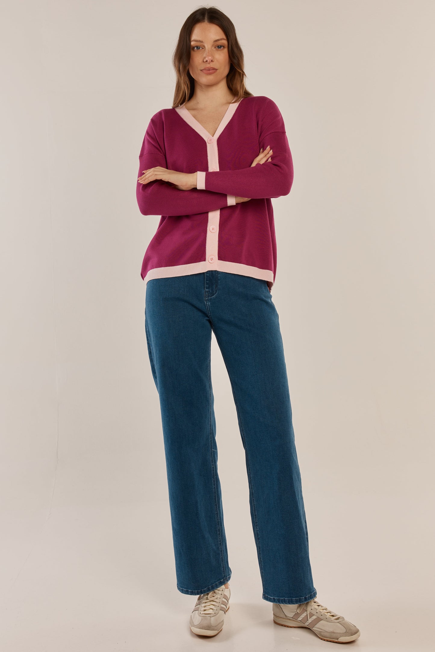 Betty Basics Hampton Cardigan (Pink)