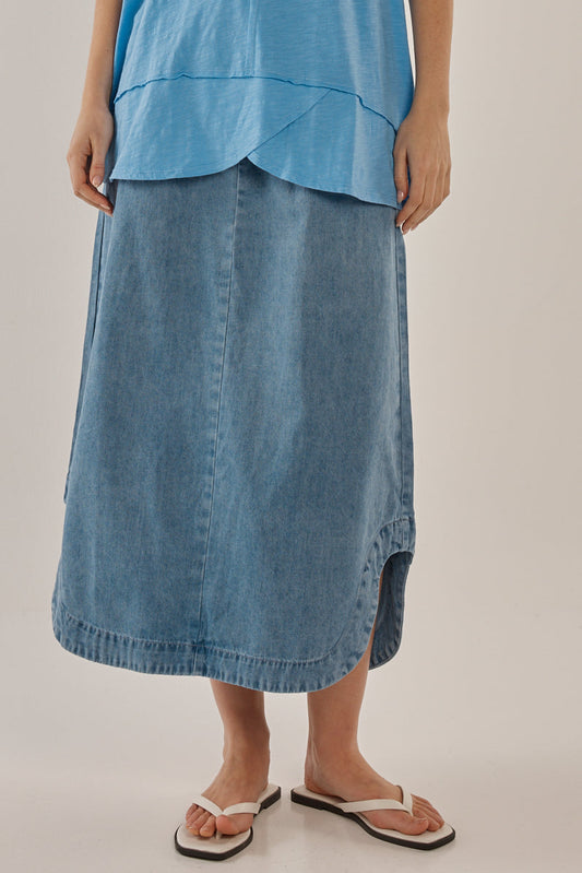 Betty Basics Brunch Denim Skirt (Oasis Blue)